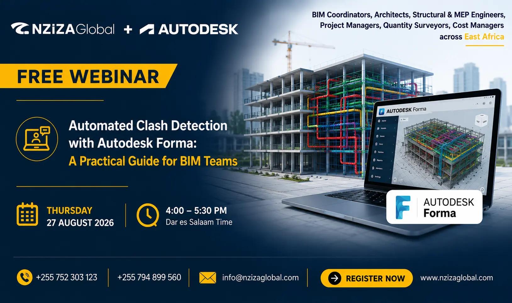 FREE WEBINAR: Understanding Autodesk Forma and its Practical BIM Approach for Clash Detection in Building Projects.