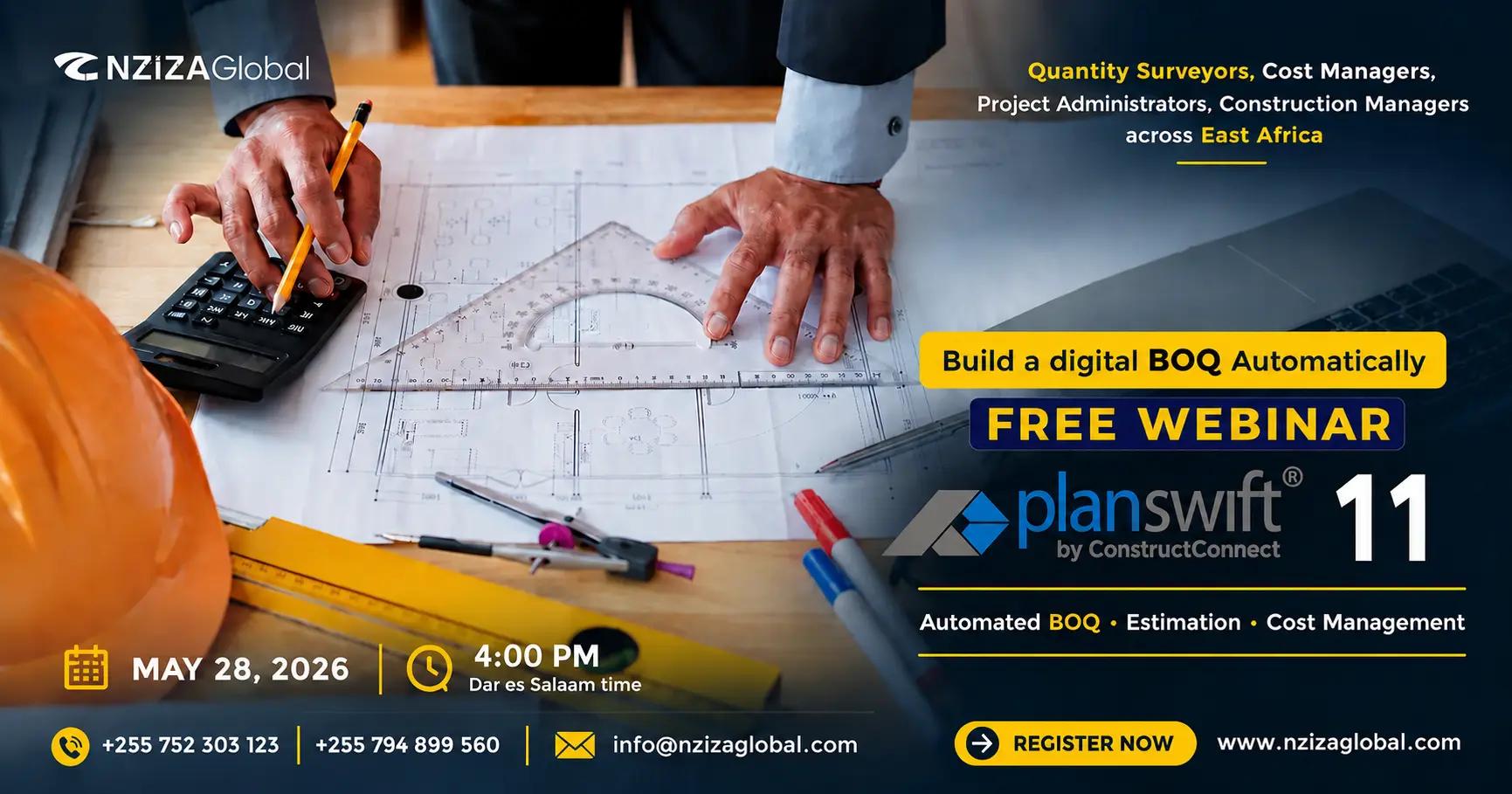 FREE WEBINAR: From Drawings to BOQ in Minutes, Automated Quantity Take-Off Using PlanSwift
